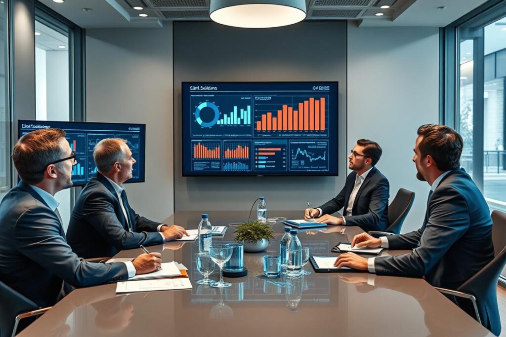 Consultants-en-reunion-strategique-apres-un-recrutement-optimise-via-IA-de-matching-talents-1024x683 IA de matching talents : Transformez votre recrutement avec l'intelligence artificielle