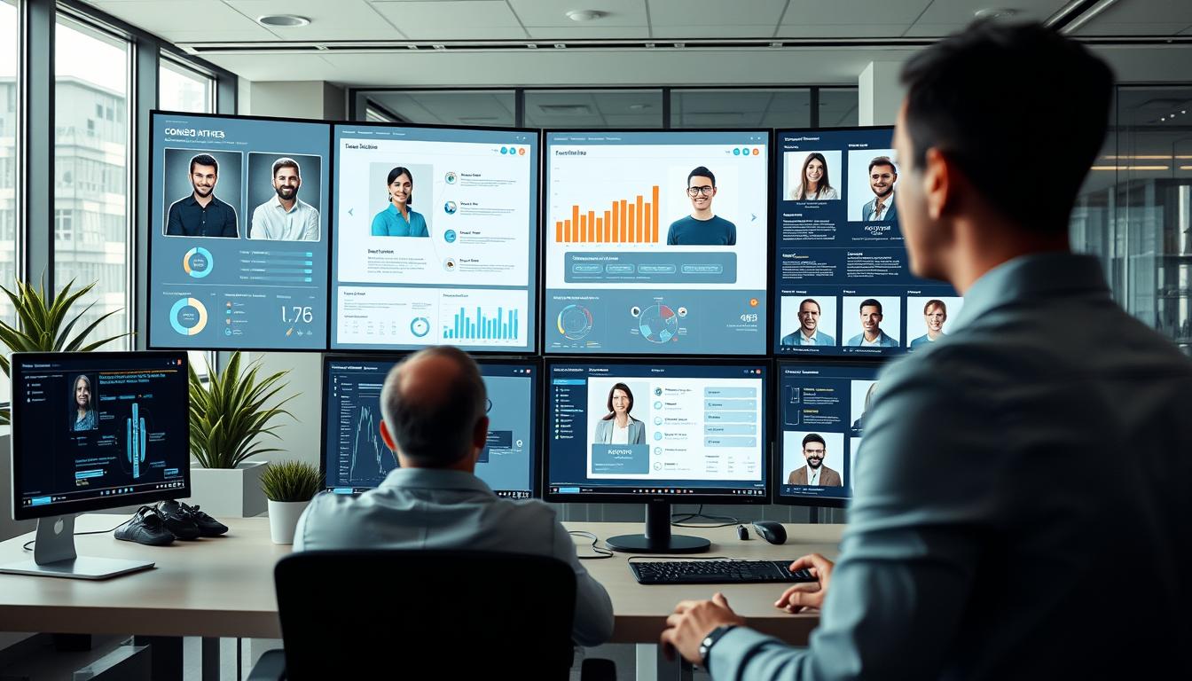 IA de matching talents analysant des profils professionnels sur une interface moderne