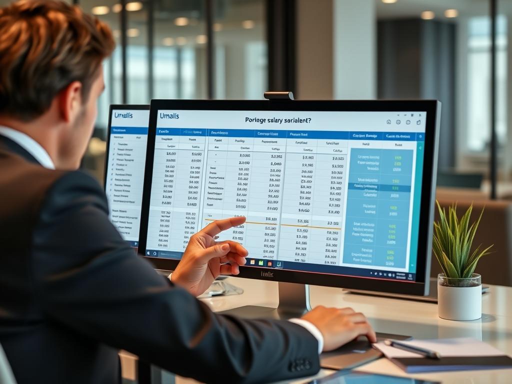 Responsable-RH-dune-entreprise-analysant-les-couts-dune-mission-en-portage-salarial-avec-le Pourquoi le simulateur de revenus Umalis est le meilleur outil pour le portage salarial