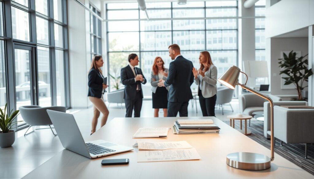 A-modern-sleek-office-setting-with-an-open-floor-plan-and-abundant-natural-light-streaming-1024x585 Portage salarial : Une Solution pour les Professionnels Indépendants