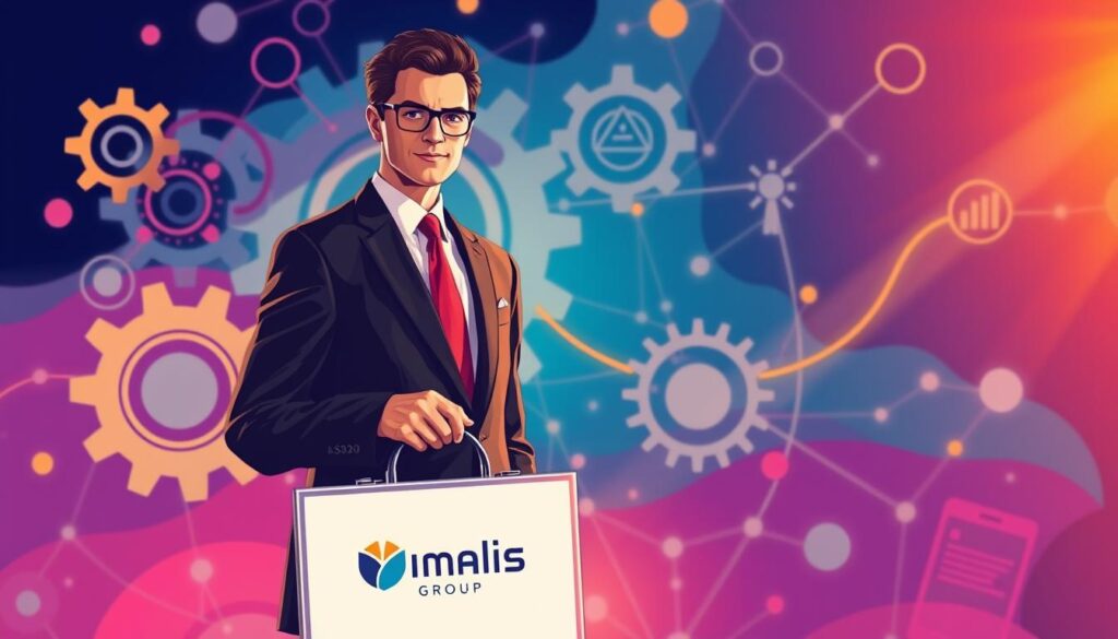 A-beautifully-illustrated-and-personalized-professional-networking-strategy.-In-the-foreground-1024x585 Comment cultiver son réseau professionnel en management de transition