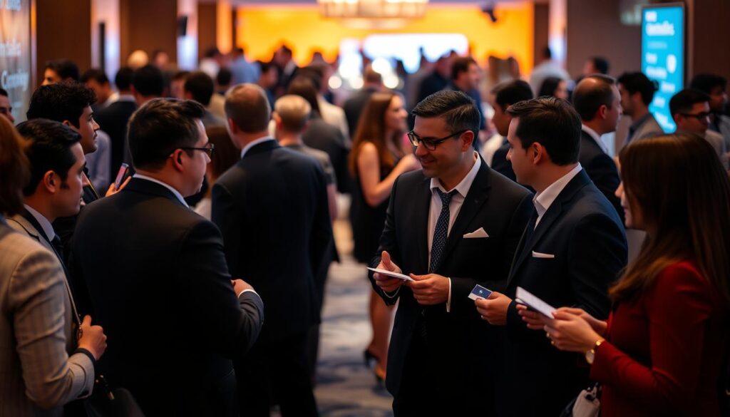 A-bustling-business-networking-event-hosted-by-the-Umalis-Group-where-smartly-dressed-1024x585 Stratégies de Networking Efficaces pour les Consultants en Portage Salarial en France