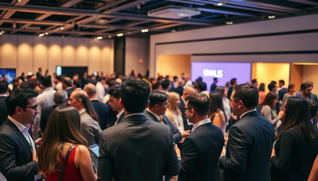 A-bustling-professional-networking-event-hosted-by-the-Umalis-Group-where-a-diverse-group-of-1024x585 Comment négocier des tarifs attractifs en portage salarial efficacement