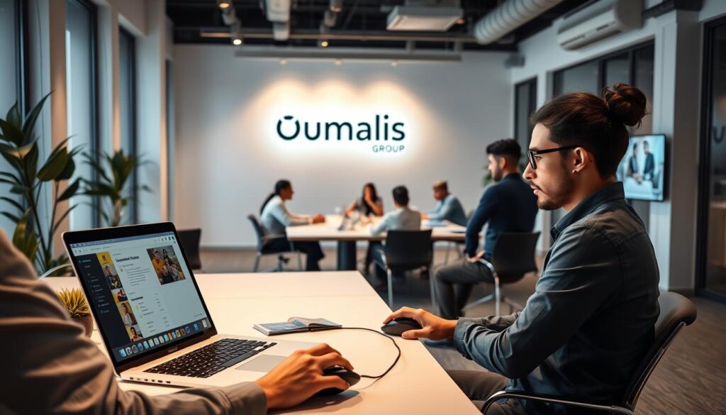 A-contemporary-office-space-with-a-hybrid-work-environment.-In-the-foreground-a-professional-1024x585 Portage Salarial : Comment Rester Agile Face aux Changements de Marché