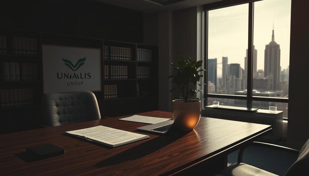A-dimly-lit-high-contrast-office-interior-featuring-a-large-wooden-desk-with-a-laptop-legal-1024x585 Comprendre les impacts de la réforme du portage salarial en 2021