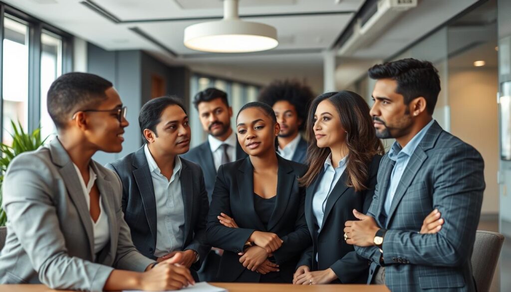 A-diverse-group-of-professional-clients-dressed-in-smart-business-attire-engaged-in-a-1024x585 Comment s'adapter aux exigences des clients en portage salarial ?