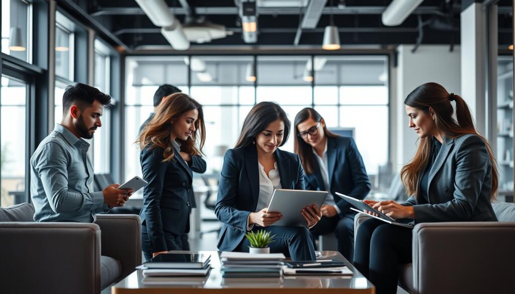 A-dynamic-group-of-professionals-engaged-in-a-variety-of-knowledge-based-tasks-set-against-a-1024x585 Découvrez les avantages du portage salarial pour les entreprises