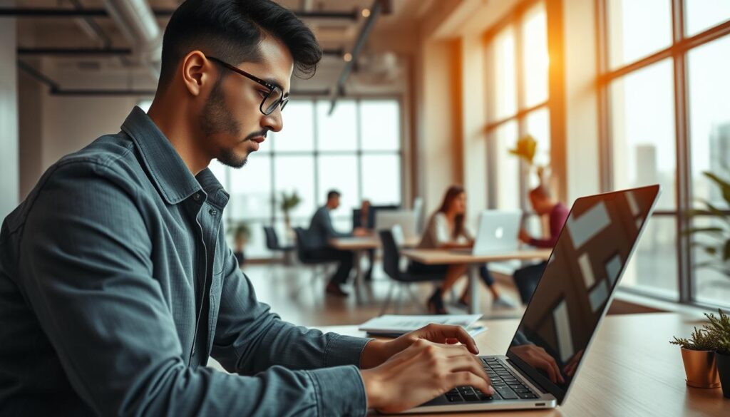 A-dynamic-modern-office-environment-showcasing-the-flexibility-and-autonomy-of-Umalis-Groups--1024x585 Avantages du portage salarial : sécurité et flexibilité pour vous