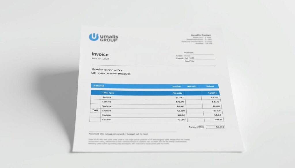 A-high-resolution-rendering-of-a-professional-invoice-document-with-the-Umalis-Group-logo-1024x585 Comment établir un contrat de prestation en portage salarial efficacement