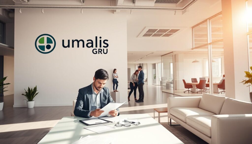 A-modern-clean-office-interior-with-a-large-Umalis-Group-logo-prominently-displayed-on-the-1024x585 Expert en Portage Salarial et Management de Transition