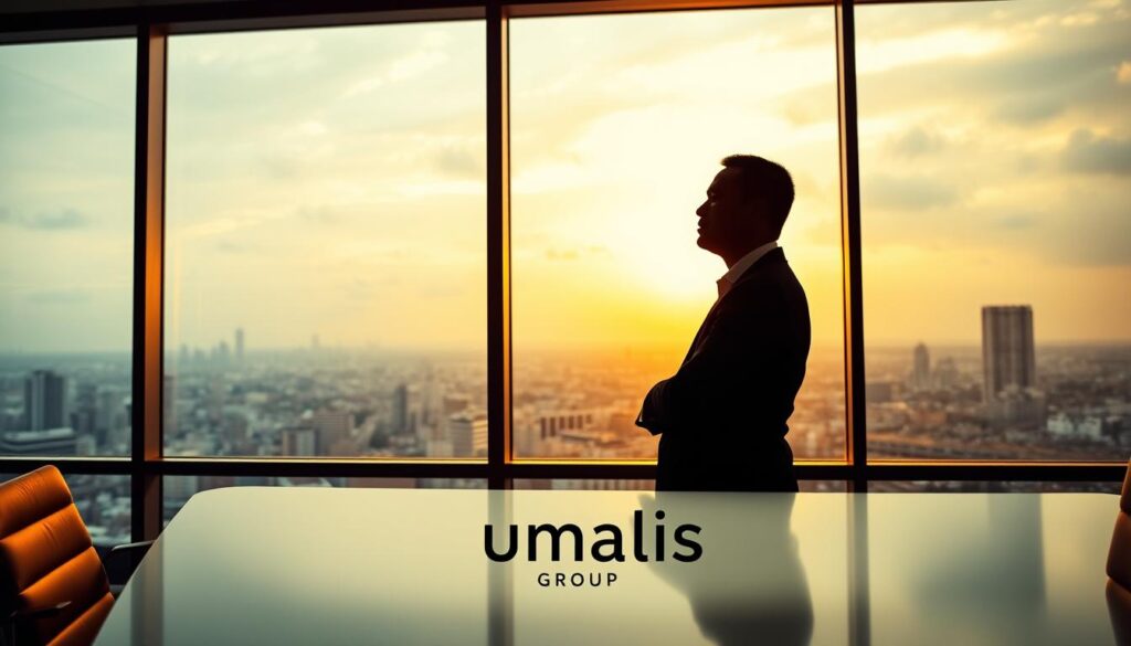 A-modern-sleek-office-setting-with-a-consultant-silhouetted-against-a-large-window-1024x585 Guide pour Développer Son Expertise en Portage Salarial