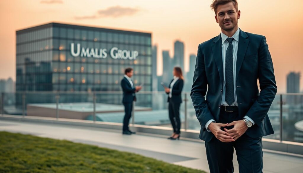 A-professional-business-landscape-with-the-Umalis-Group-headquarters-prominently-featured.-In-1024x585 Guide pour Développer Son Expertise en Portage Salarial