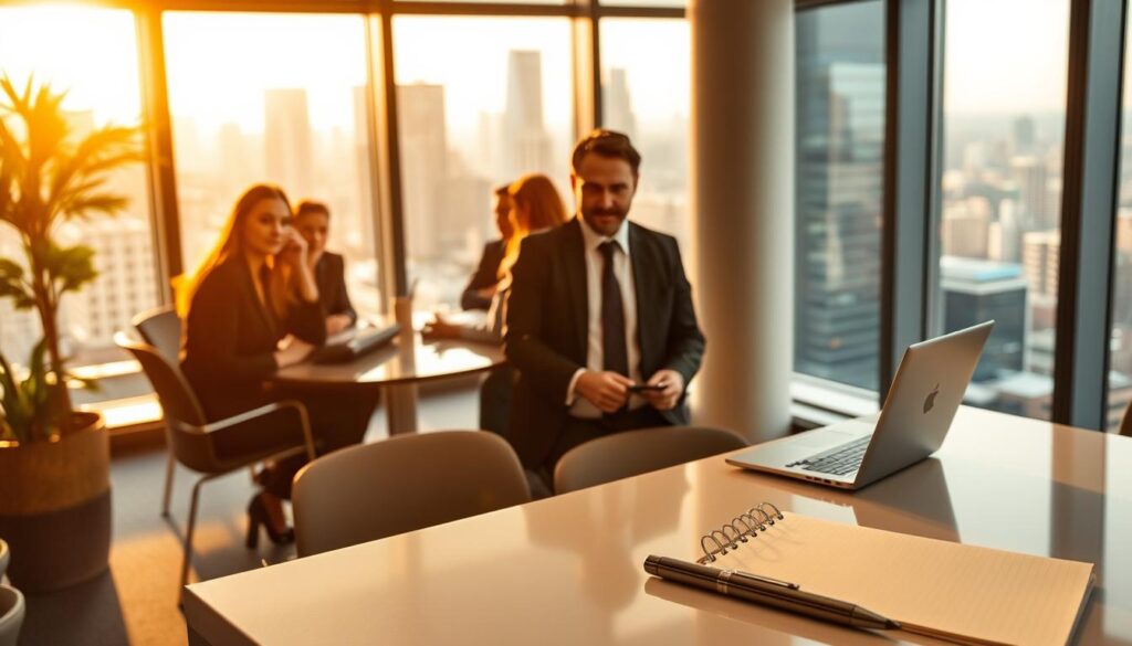 A-professional-contemporary-office-setting-with-a-warm-inviting-atmosphere.-The-foreground-1024x585 Qu'est-ce que le management de transition ? Guide pour les indépendants