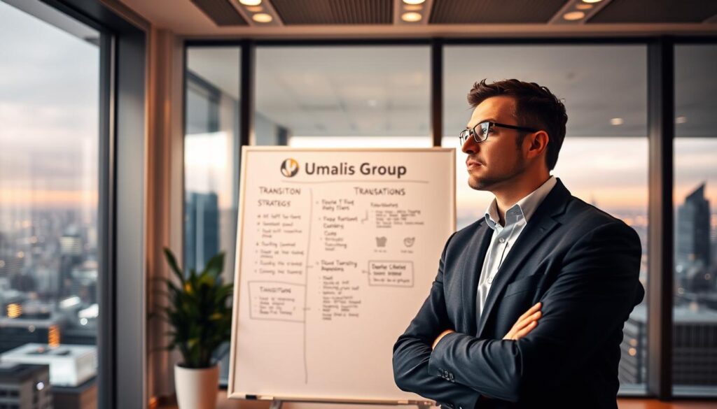 A-professional-manager-stands-in-a-modern-minimalist-office-contemplating-a-whiteboard-filled-1024x585 Comment se former et se perfectionner en management de transition efficacement