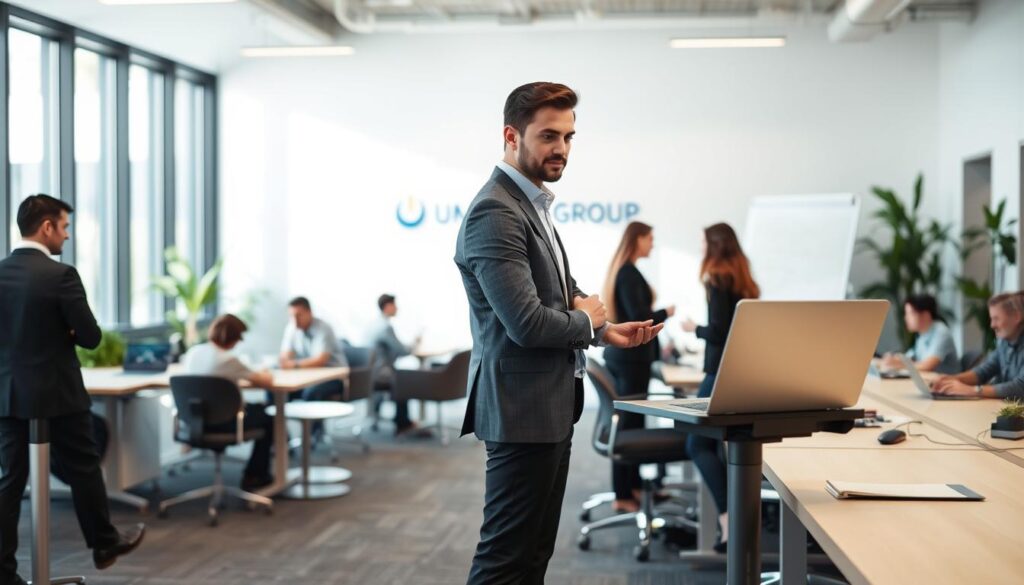 A-professional-modern-office-environment-with-a-flexible-and-mobile-workspace.-In-the-1024x585 Profitez de la flexibilité du portage salarial en toute sécurité