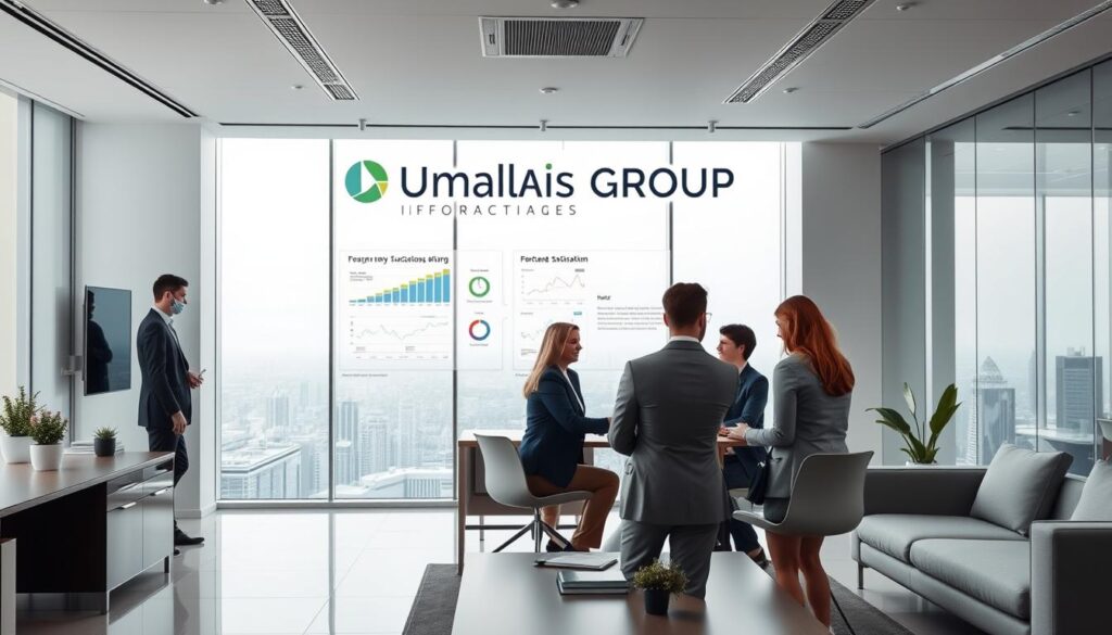 A-professional-modern-office-interior-featuring-the-Umalis-Group-logo-prominently-displayed-1024x585 Guide Complet : Démarches pour Démarrer en Portage Salarial