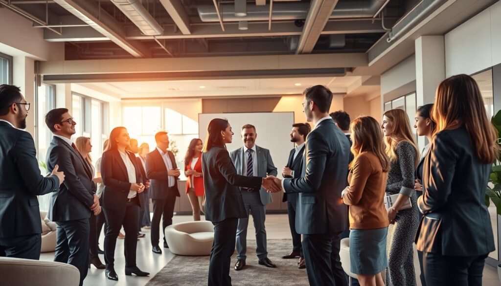 A-professional-network-in-transition-management-illuminated-by-warm-natural-lighting-and-1024x585 Comment se former et se perfectionner en management de transition efficacement