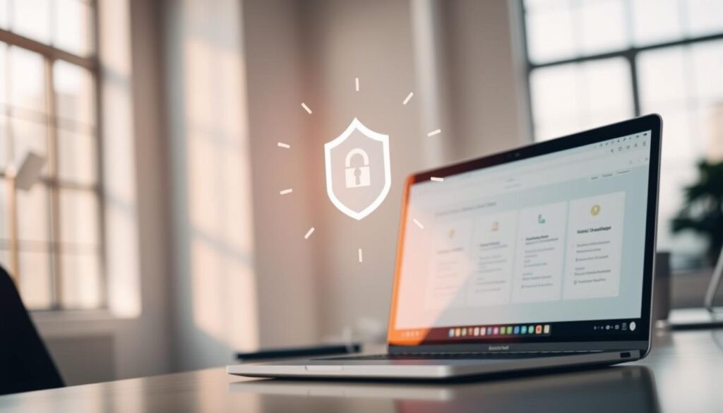 A-serene-office-scene-with-a-laptop-displaying-a-secure-data-management-system-for-the-Umalis--1024x585 Outils de gestion et facturation pour consultants en portage salarial