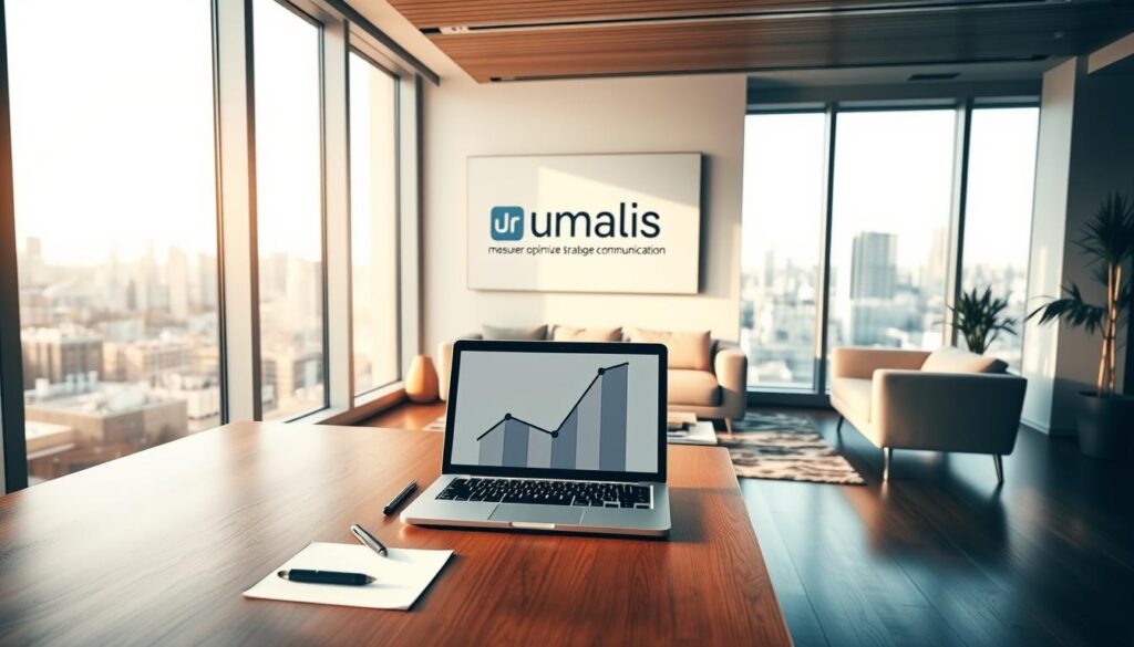 A-sleek-modern-business-office-with-floor-to-ceiling-windows-illuminated-by-soft-warm-1024x585 Comment Développer une Stratégie de Communication Efficace en Portage Salarial