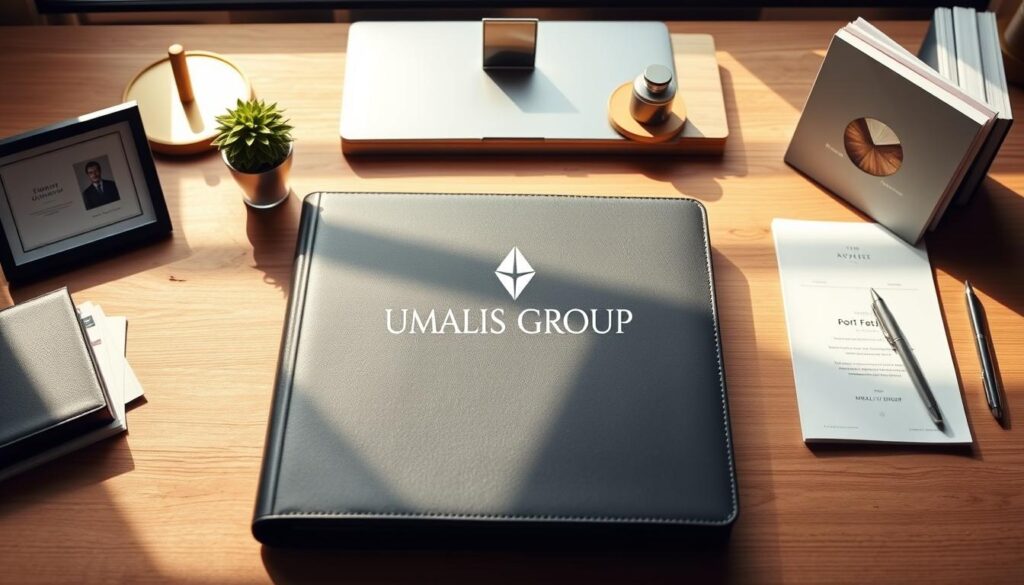 A-sleek-portfolio-showcased-on-a-minimalist-wooden-desk-surrounded-by-professional-and-1024x585 Comment valoriser son expérience et ses compétences en portage salarial ?