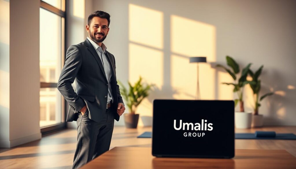 A-well-groomed-consultant-in-a-stylish-suit-standing-confidently-in-a-modern-minimalist-1024x585 Comment gérer son stress et son équilibre émotionnel en portage salarial