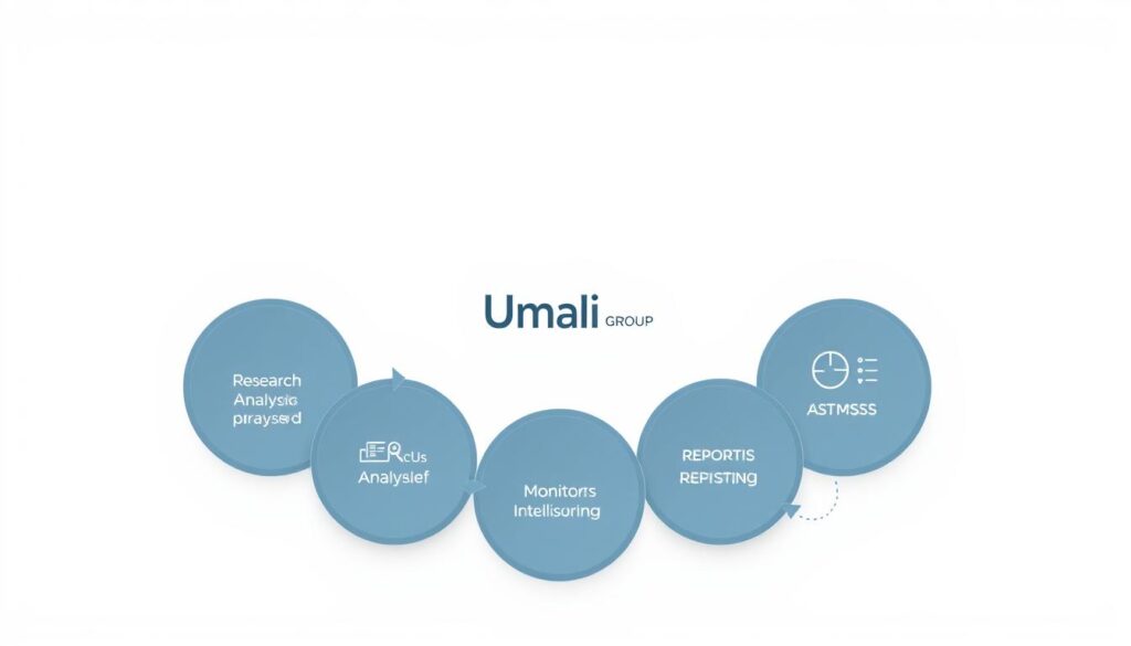 Strategie-de-veille-concurrentielle-etapes-A-meticulously-designed-business-diagram-showcasing-1024x585 Comment Assurer une Veille Concurrentielle en Portage Salarial