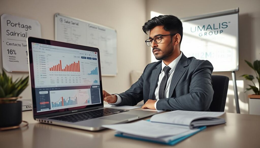 A-focused-workspace-scene-featuring-a-professional-Java-developer-analyzing-financial-charts-on-1024x585 Développeur Java en portage salarial : avantages et rémunération