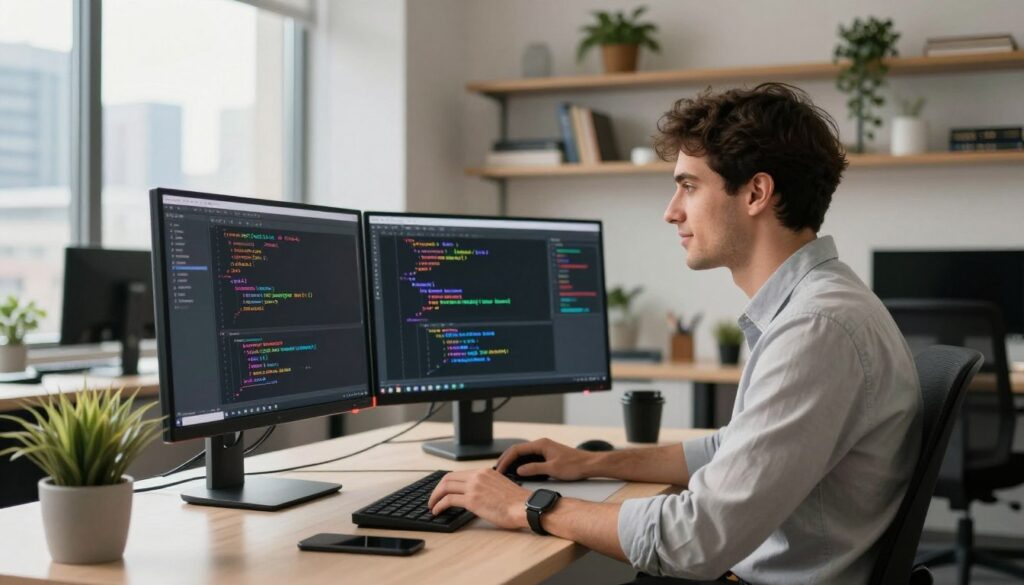 A-professional-frontend-developer-depicted-in-a-modern-office-environment-focused-on-coding-1024x585 TJM développeur en 2025 : grille des tarifs par technologie