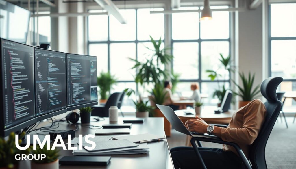 A-professional-full-stack-developer-busy-at-work-in-a-modern-office-environment-surrounded-by--1024x585 Développeur Full Stack en portage salarial : guide pratique