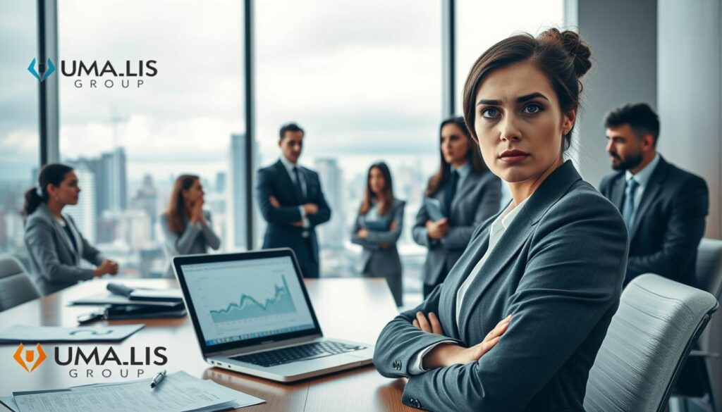 A-professional-office-scene-depicting-the-disadvantages-and-limitations-of-portage-salarial.--1024x585 Portage salarial pour développeur : guide complet 2025