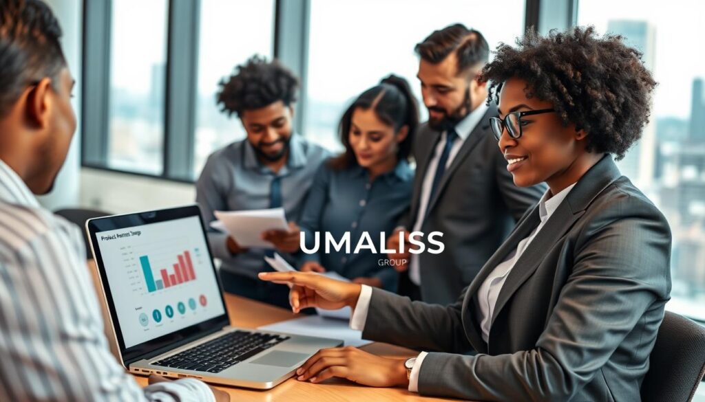 A-professional-office-setting-featuring-a-diverse-group-of-business-people-engaged-in-a-1024x585 Product Owner en portage salarial : mission et rémunération